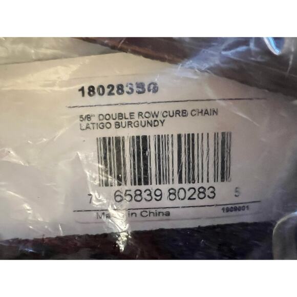 Formay Western Leather 5/8" Double Chain Curb Strap Latigo Burgandy - Picture 4 of 4